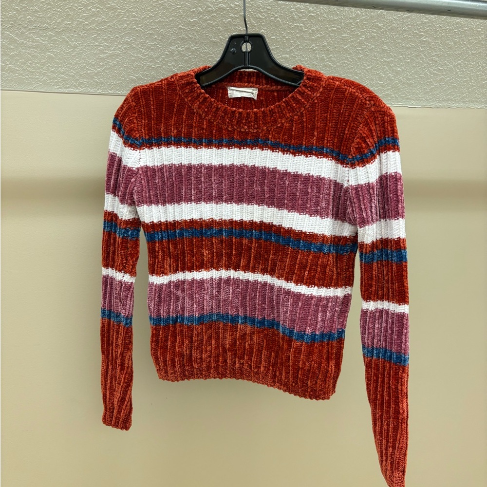 Altar'd State Vibrant Striped Crew Neck Sweater